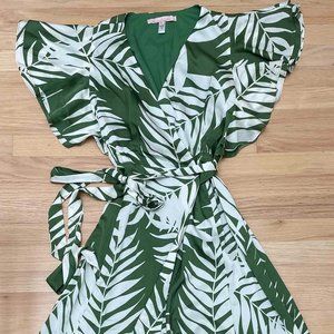 Palms Wrap Maxi Dress; Hutch for Anthropologie; XL; green and cream